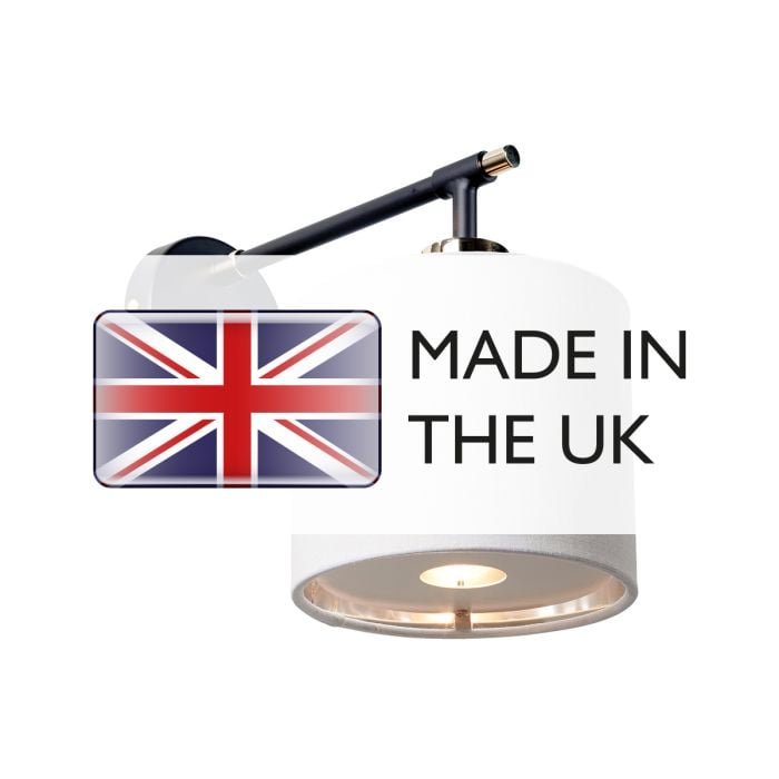 Elstead Lighting Balance 1 Light Wall Light - Black/ Polished Nickel With White Shade