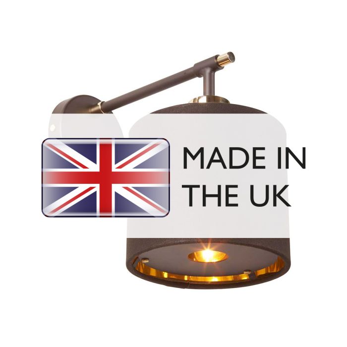 Elstead Lighting Balance 1 Light Wall Light - Brown/Polished Brass With Brown Shade