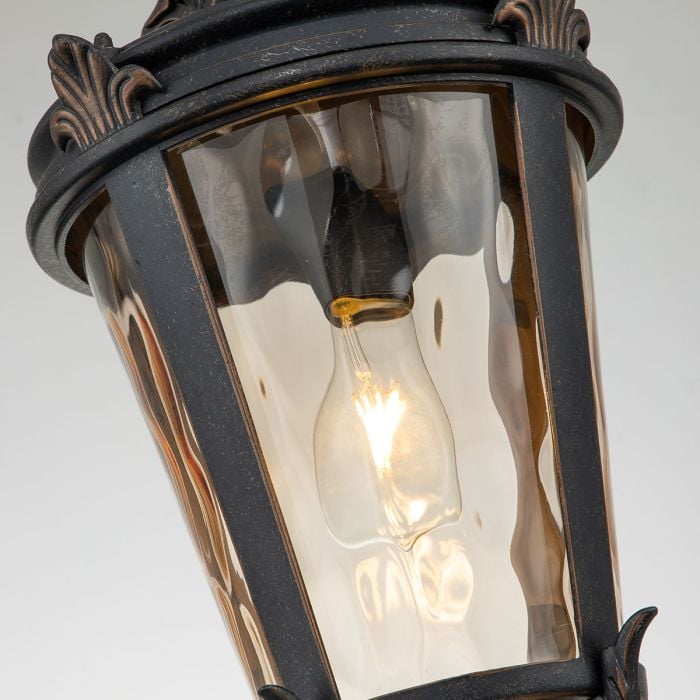 Elstead Lighting Baltimore 1 Light Large Chain Lantern - Weathered Bronze