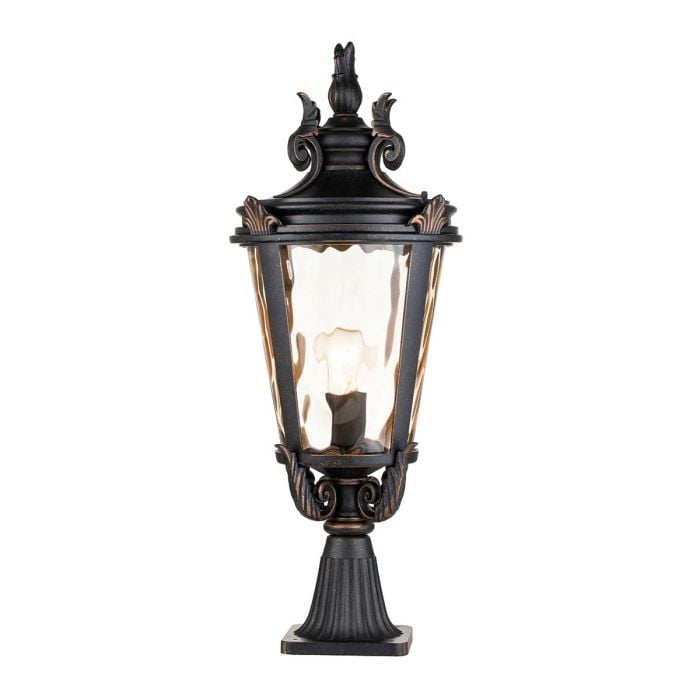 elstead lighting Baltimore 1 Light Large Pedestal Lantern - Weathered Bronze