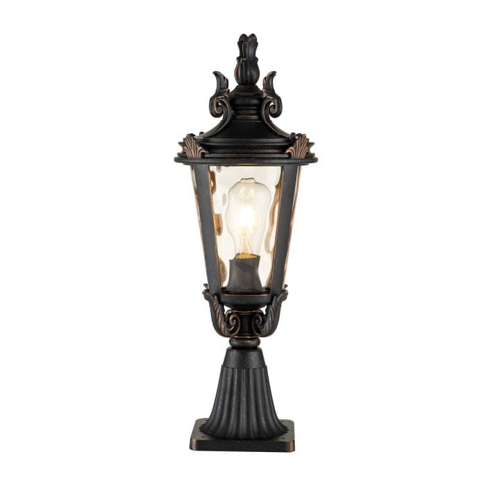 elstead lighting Baltimore 1 Light Medium Pedestal Lantern - Weathered Bronze