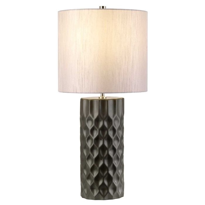 elstead lighting Barbican 1 Light Table Lamp - Graphite with Silver Shade