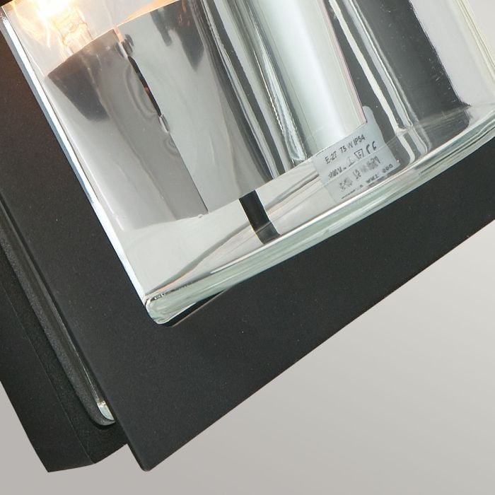 Elstead Lighting Basel 1 Light Wall Lantern - Black With Clear Glass