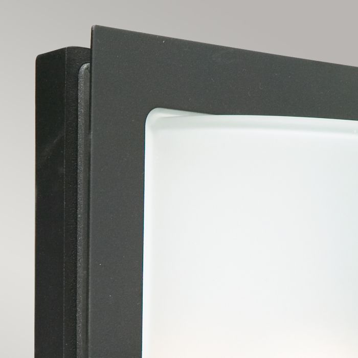 Elstead Lighting Basel 1 Light Wall Lantern - Black With Frosted Glass