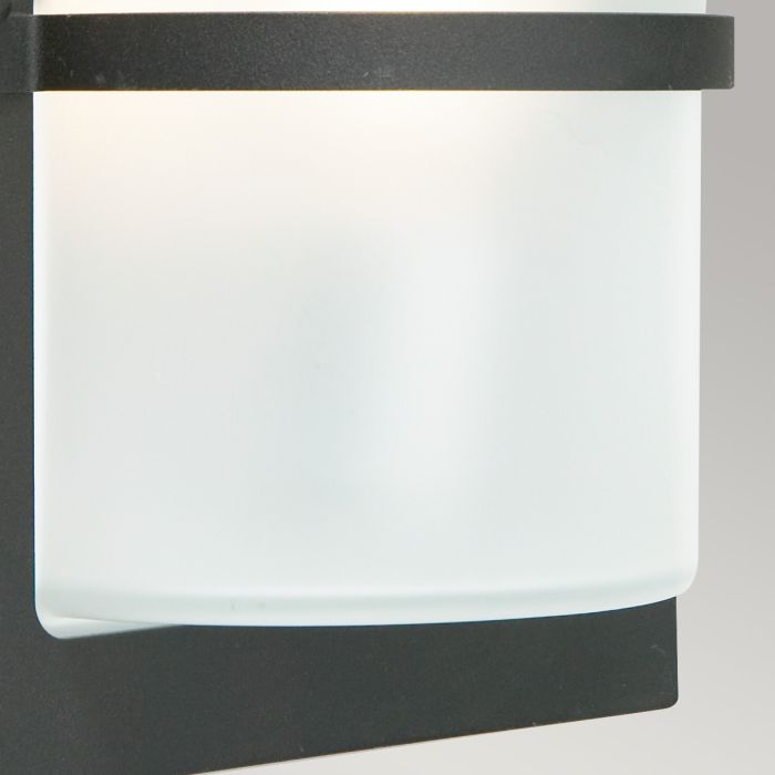 Elstead Lighting Basel 1 Light Wall Lantern - Black With Frosted Glass