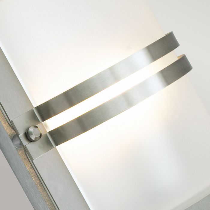 Elstead Lighting Basel 1 Light Wall Lantern - Stainless Steel With Frosted Glass