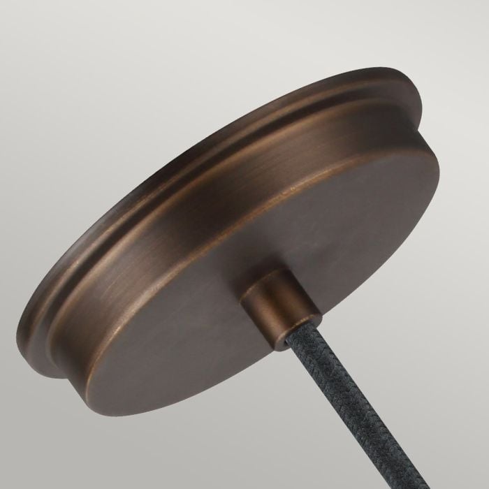 Elstead Lighting Baskin 1 Light Pendant - Painted Aged Brass/Dark Weathered Zinc