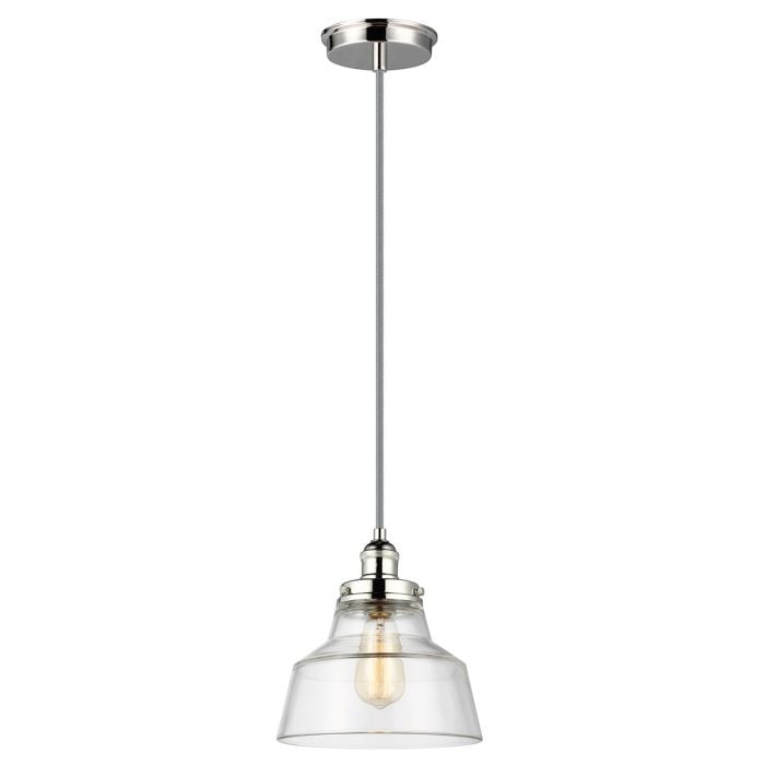 elstead lighting Baskin 1 Light Pendant - Polished Nickel