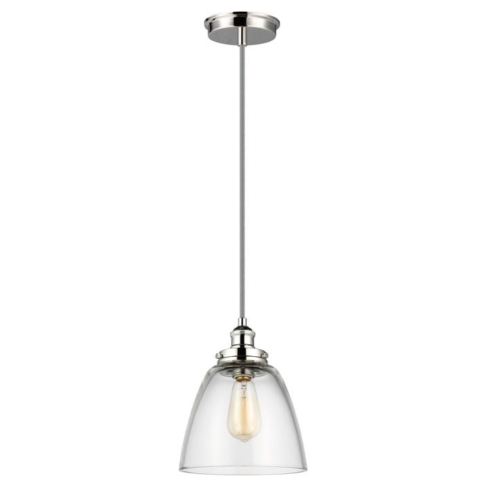 elstead lighting Baskin 1 Light Pendant - Polished Nickel