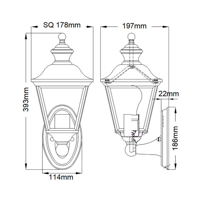 Elstead Lighting Bay Shore 1 Light Medium Outdoor Wall Light - Polished Brass