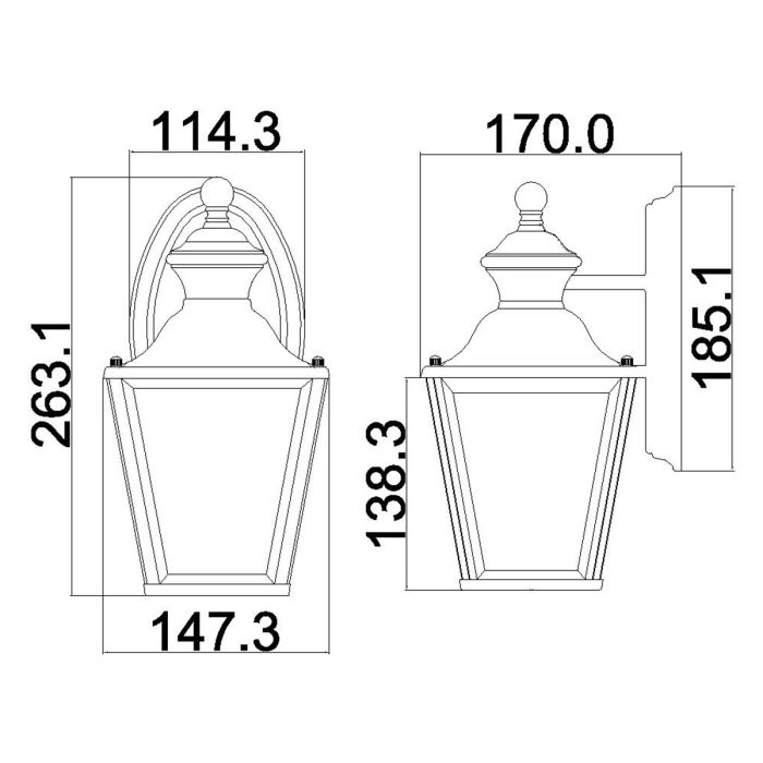 Elstead Lighting Bay Shore 1 Light Small Outdoor Wall Light - Polished Brass
