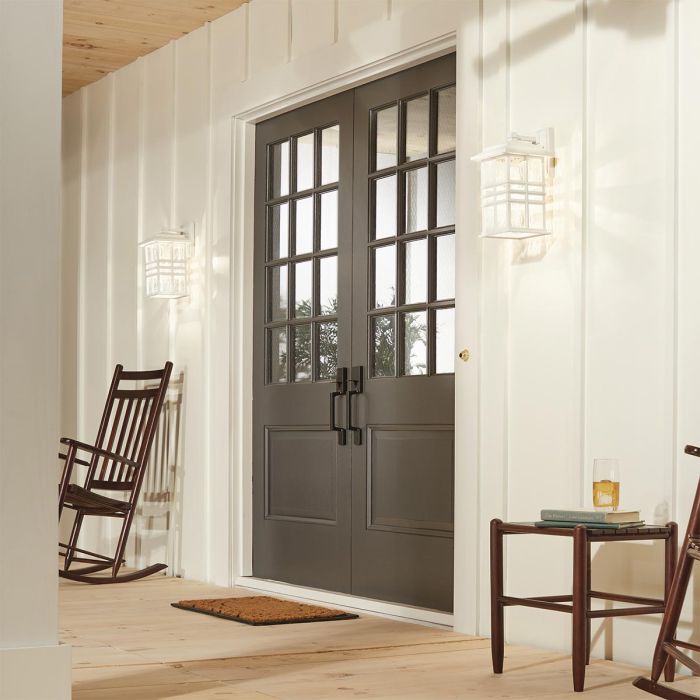 Elstead Lighting Beacon Square 1 Light Medium Wall Lantern - White