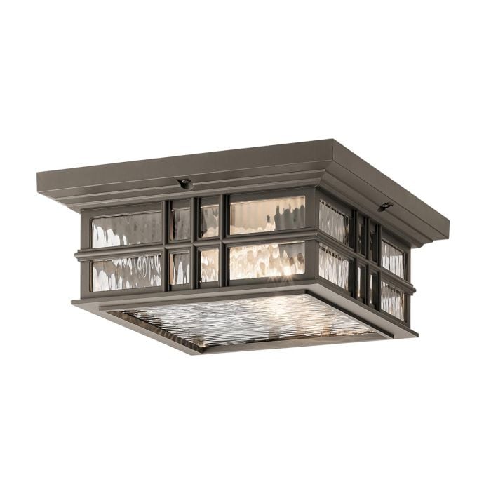elstead lighting Beacon Square 2 Light Flush - Olde Bronze
