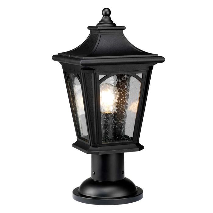 elstead lighting Bedford 1 Light Medium Pedestal Lantern - Mystic Black
