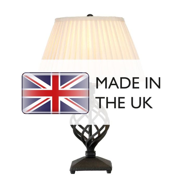 Elstead Lighting Belfry 1 Light Table Lamp - Black With Ivory Shade