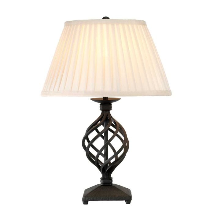elstead lighting Belfry 1 Light Table Lamp - Black with Ivory Shade