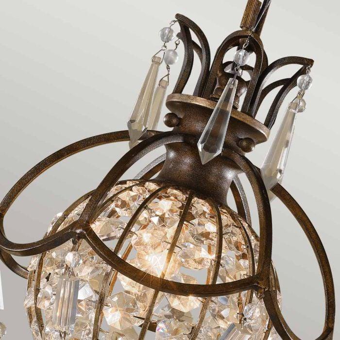 Elstead Lighting Bellini 1 Light Pendant Light - Oxidized Bronze/British Bronze