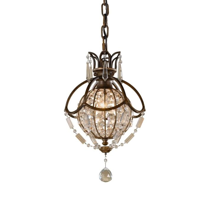 elstead lighting Bellini 1 Light Pendant Light - Oxidized Bronze/British Bronze