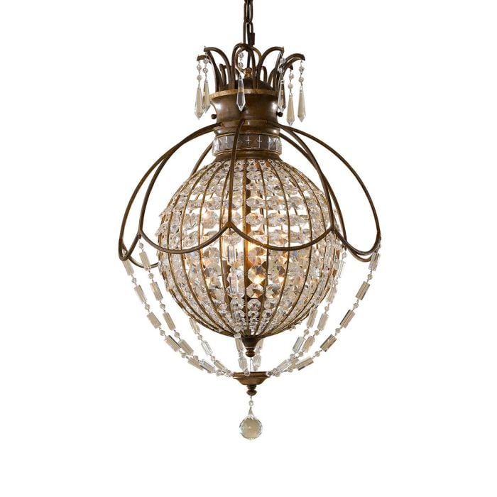 elstead lighting Bellini 3 Light Chandelier - Oxidized Bronze/British Bronze