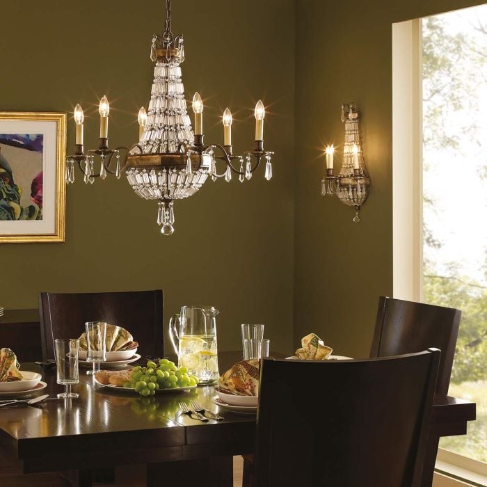 Elstead Lighting Bellini 6 Light Chandelier - Oxidized Bronze/British Bronze