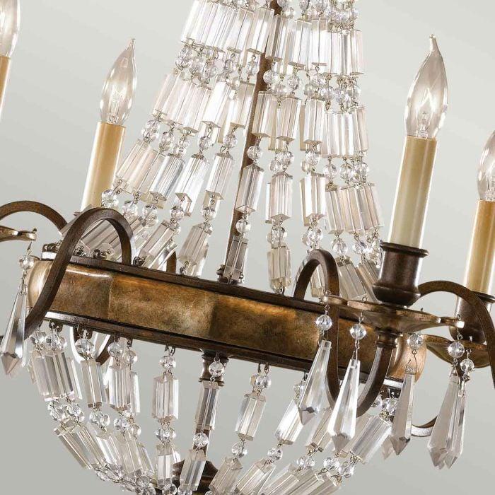 Elstead Lighting Bellini 6 Light Chandelier - Oxidized Bronze/British Bronze