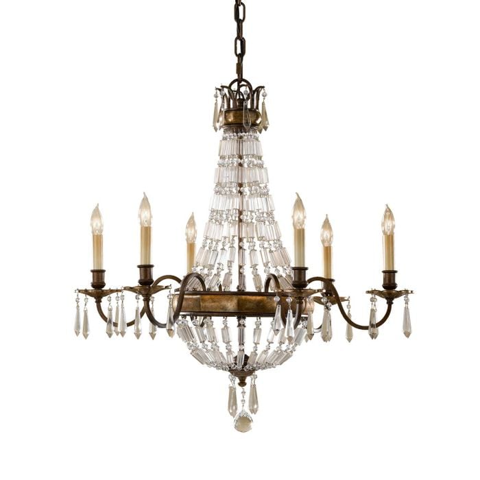 elstead lighting Bellini 6 Light Chandelier - Oxidized Bronze/British Bronze