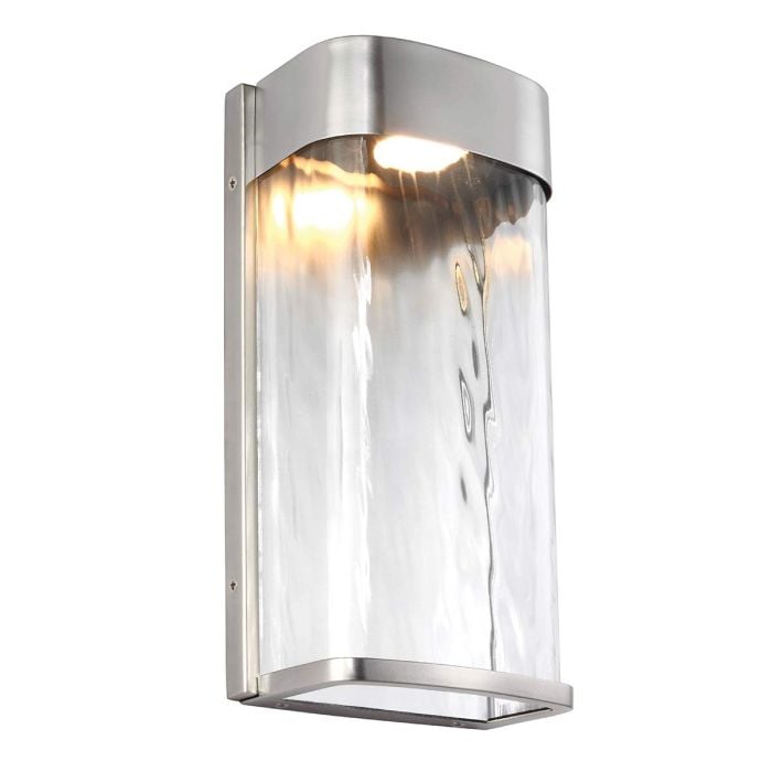 elstead lighting Bennie 1 Light Large LED Wall Light - Painted Brushed Steel