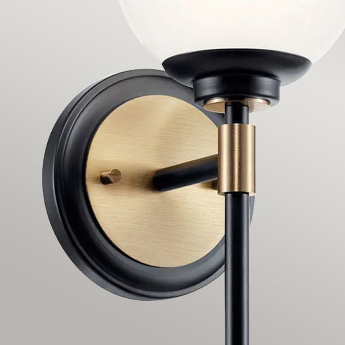 Elstead Lighting Benno 1 Lt Wall Light - Black & Champagne Bronze