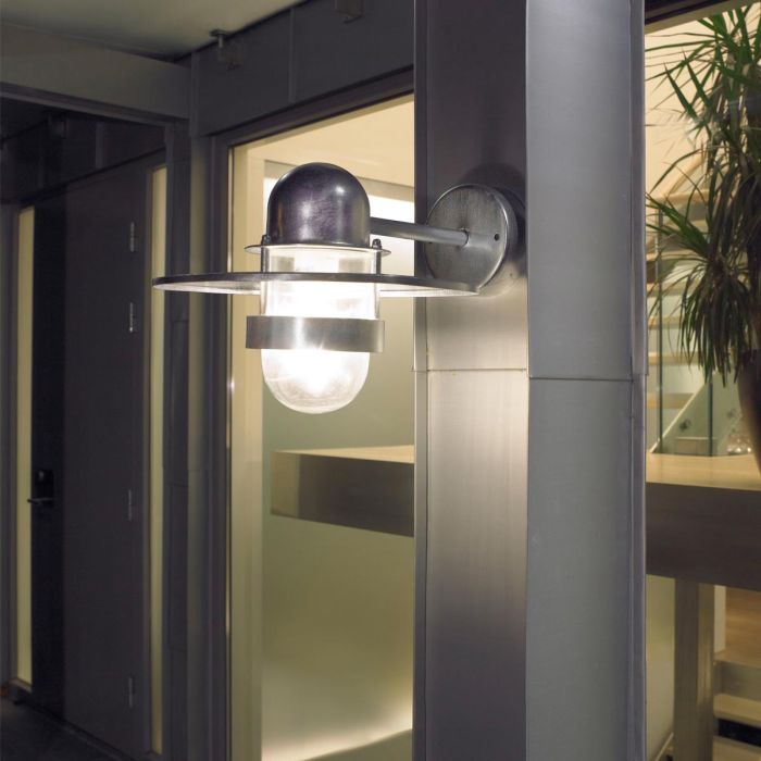 Elstead Lighting Bergen 1 Light Wall Lantern - Galvanised