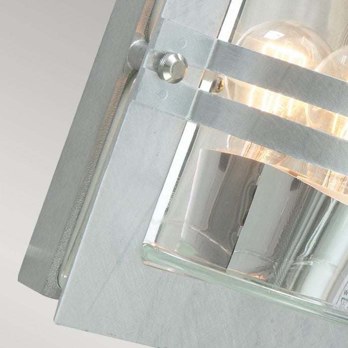Elstead Lighting Bern 1 Light Wall Lantern - Galvanised With Clear Glass