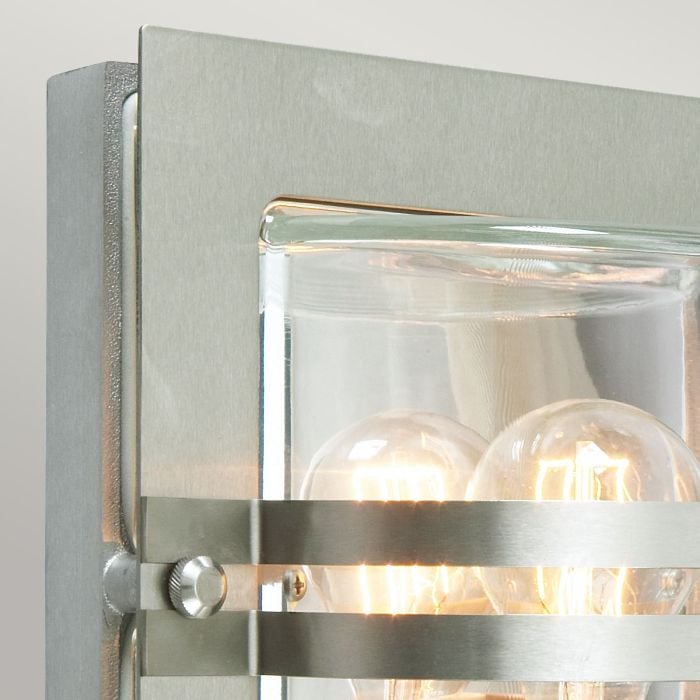 Elstead Lighting Bern 1 Light Wall Lantern - Stainless Steel With Clear Glass