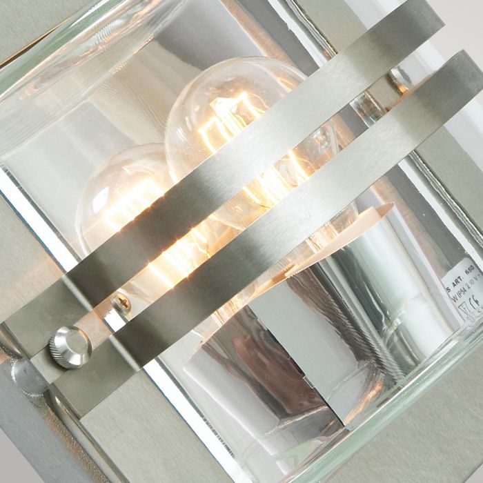 Elstead Lighting Bern 1 Light Wall Lantern - Stainless Steel With Clear Glass