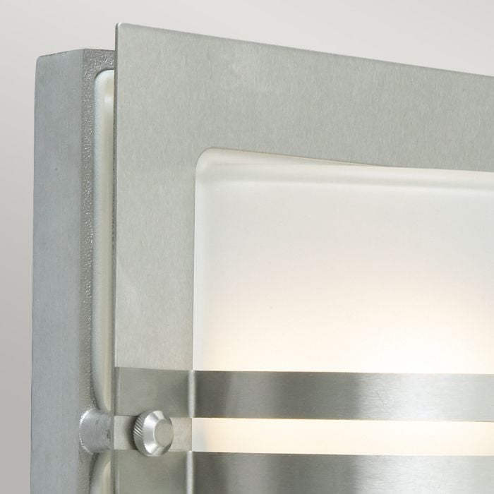 Elstead Lighting Bern 1 Light Wall Lantern - Stainless Steel With Frosted Glass