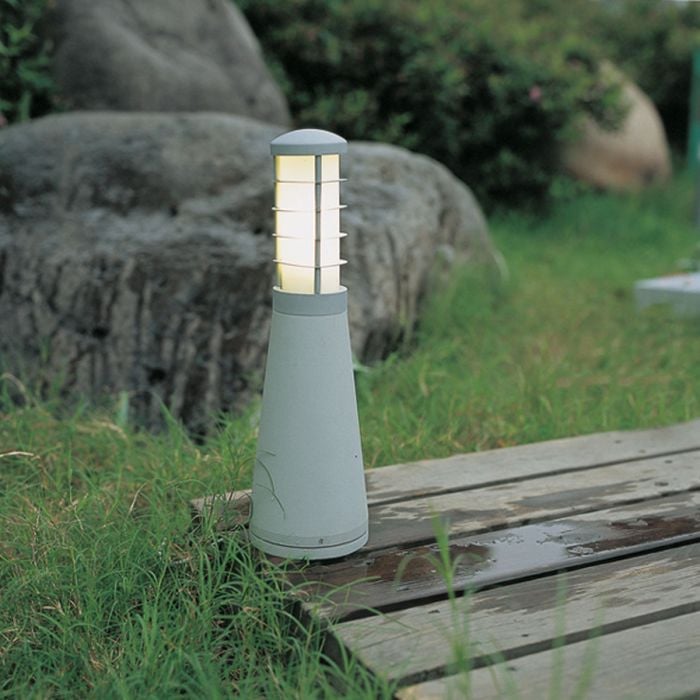 Elstead Lighting Beta Aluminium 4-Ring Bollard - Matt Silver