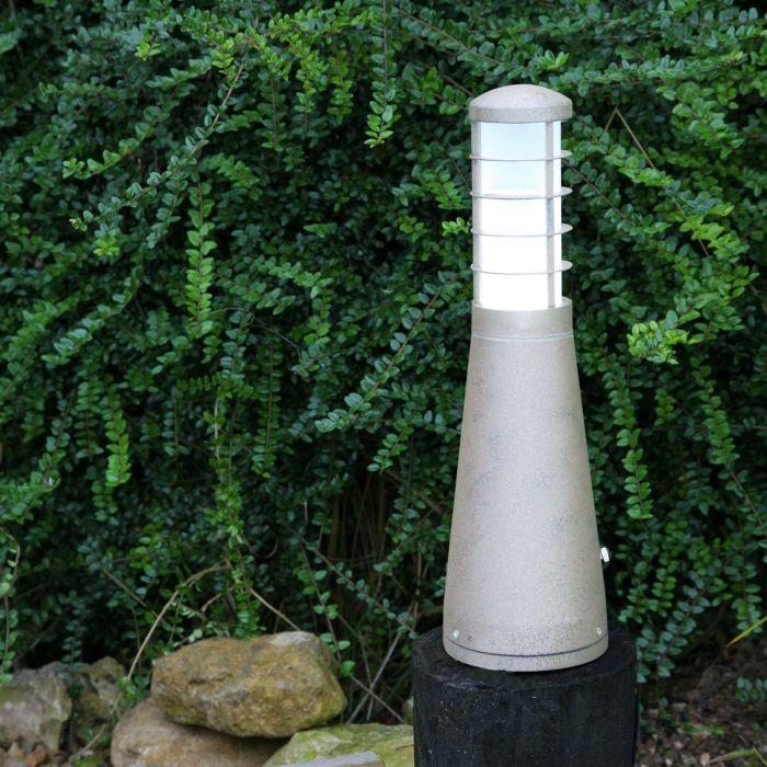 Elstead Lighting Beta Aluminium 4-Ring Bollard - Matt Silver