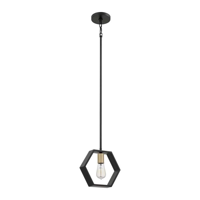 elstead lighting Bismarck 1 Light Mini Pendant - Earth Black