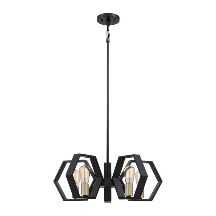 elstead lighting Bismarck 5 Light Chandelier - Earth Black