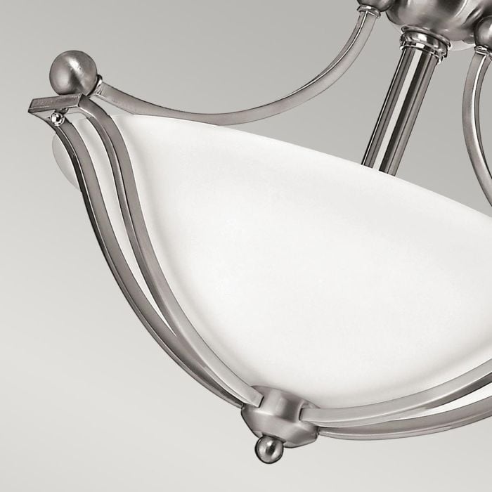 Elstead Lighting Bolla 2 Light Semi-Flush - Brushed Nickel