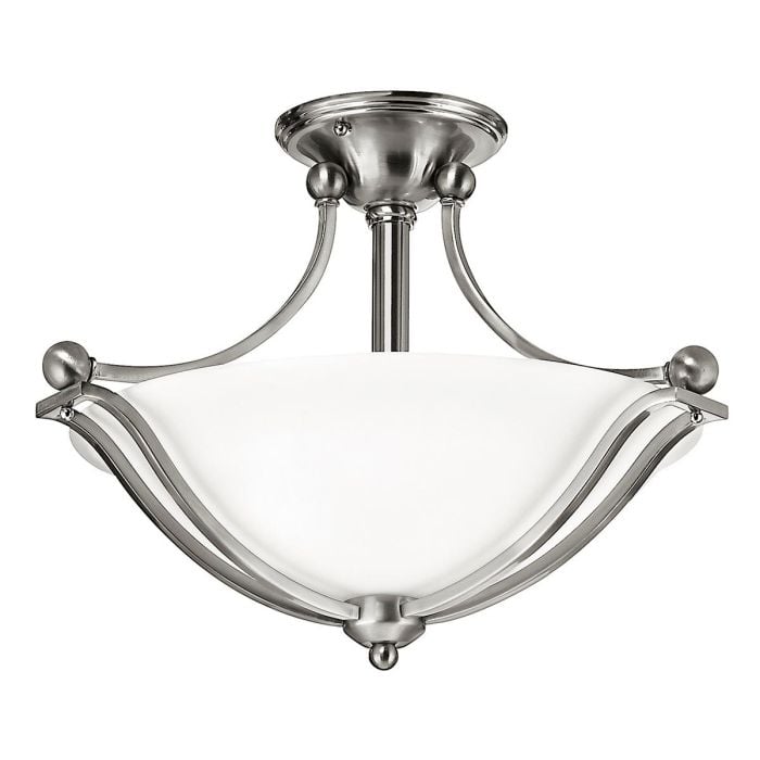 elstead lighting Bolla 2 Light Semi-Flush - Brushed Nickel