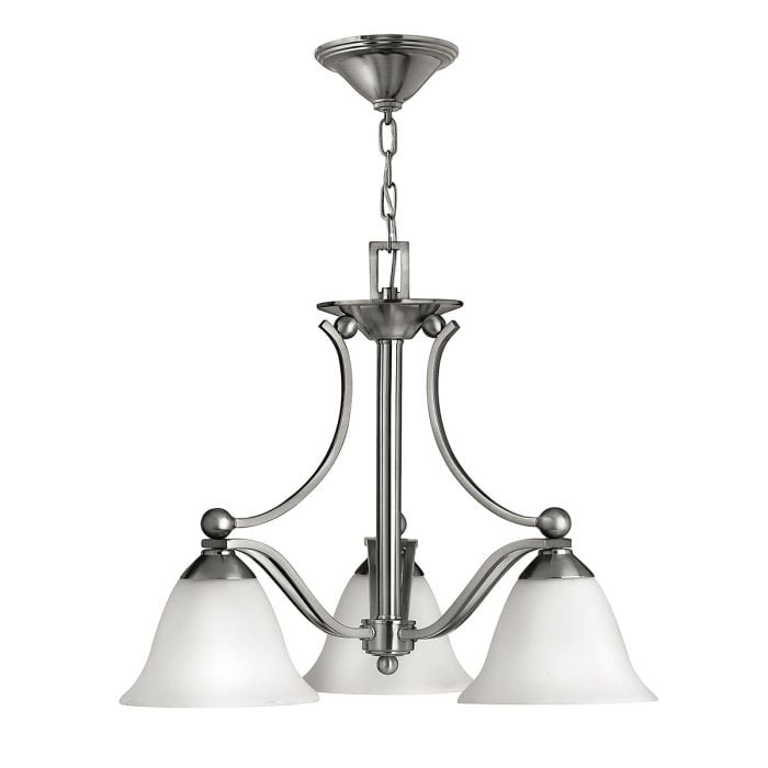 elstead lighting Bolla 3 Light Chandelier - Brushed Nickel