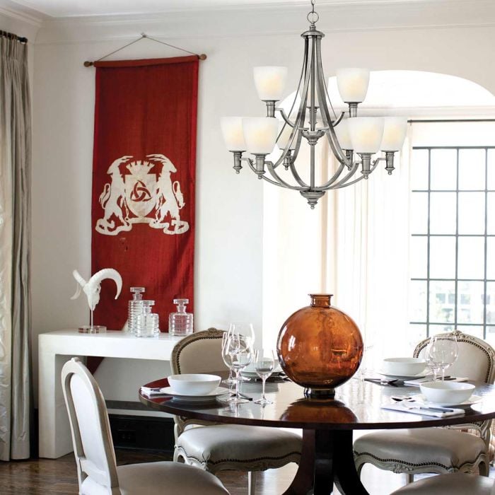 Elstead Lighting Bolla 9 Light Chandelier - Brushed Nickel