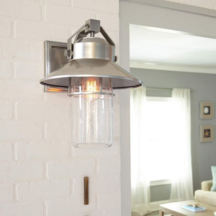 Elstead Lighting Boynton 1 Light Small Wall Lantern - Painted Brushed Steel