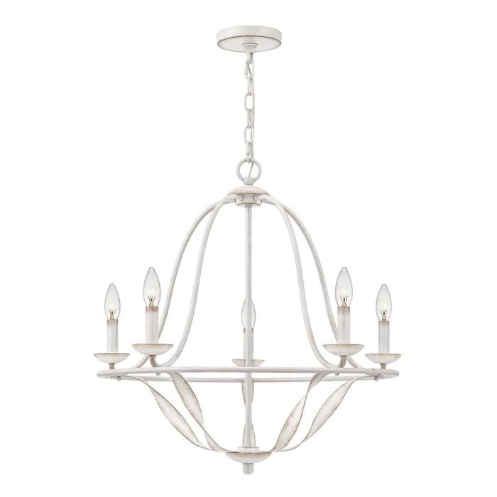 elstead lighting Bradbury 5 Light Chandelier - Antique White