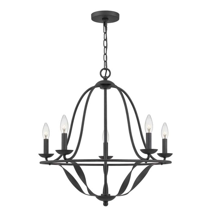 elstead lighting Bradbury 5 Light Chandelier - Grey Ash
