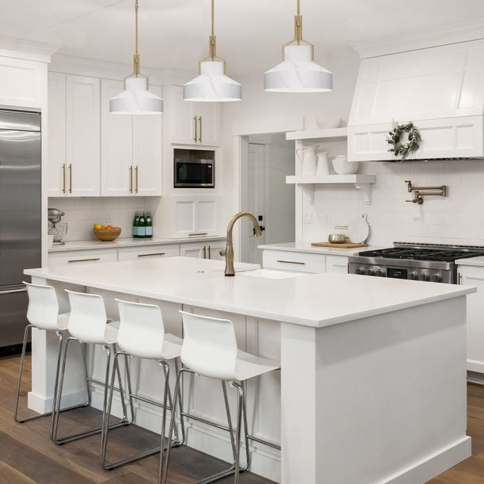 Elstead Lighting Brecken 2 Lt Pendant Light - Aged Brass And Faux Alabaster Glass Shade