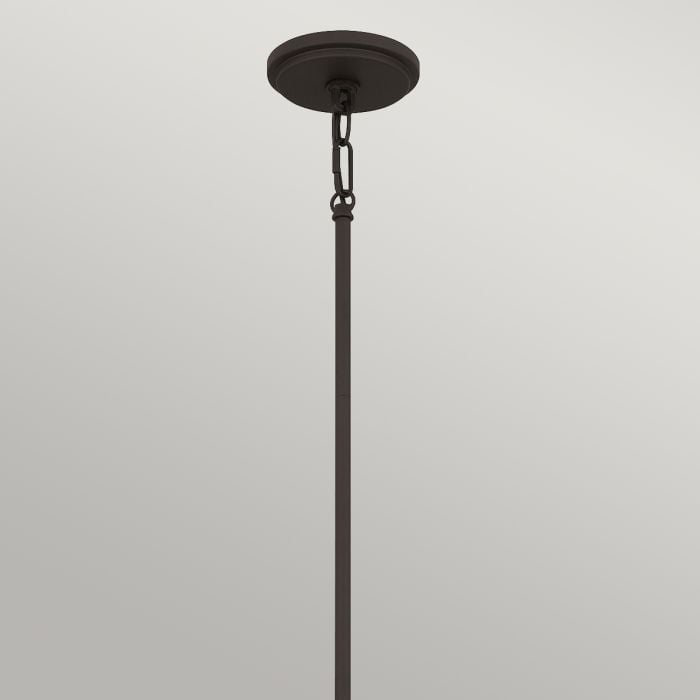 Elstead Lighting Brecken 2 Lt Pendant Light - Old Bronze And Faux Alabaster Glass Shade