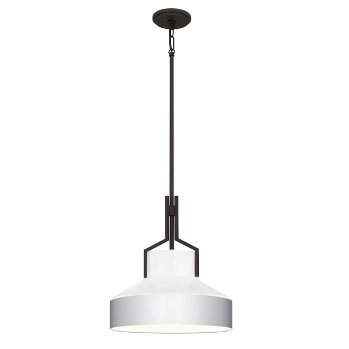 elstead lighting Brecken 2 lt Pendant Light - Old Bronze and faux Alabaster glass Shade