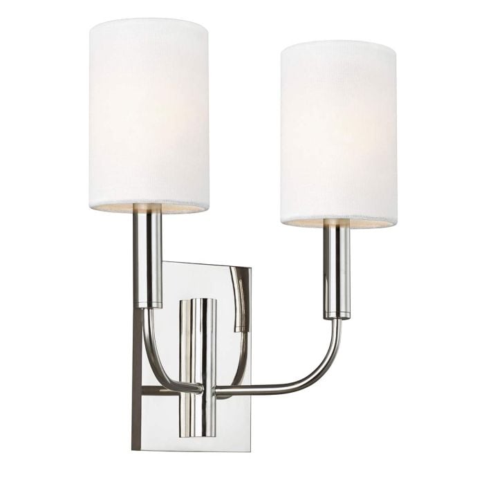 elstead lighting Brianna 2 Light Wall Light - Polished Nickel