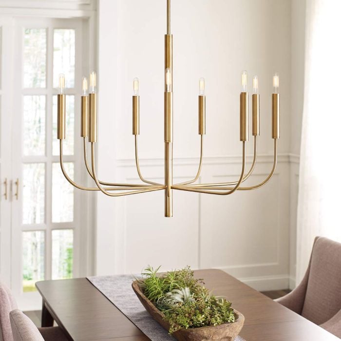 Elstead Lighting Brianna 9 Light Chandelier - Burnished Brass