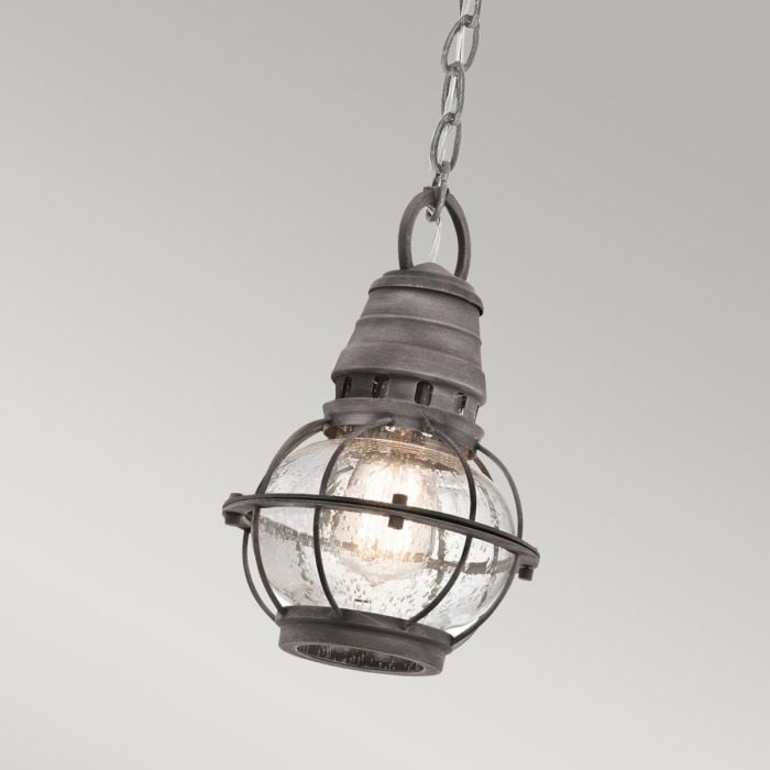 Elstead Lighting Bridge Point 1 Light Small Chain Lantern - Weathered Zinc